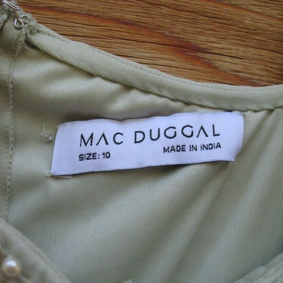 Mac Duggal 93735 Womens Green PEARL EMBELLISHED SOFT TIE ONE SHOULDER GOWN - Picture 13 of 16